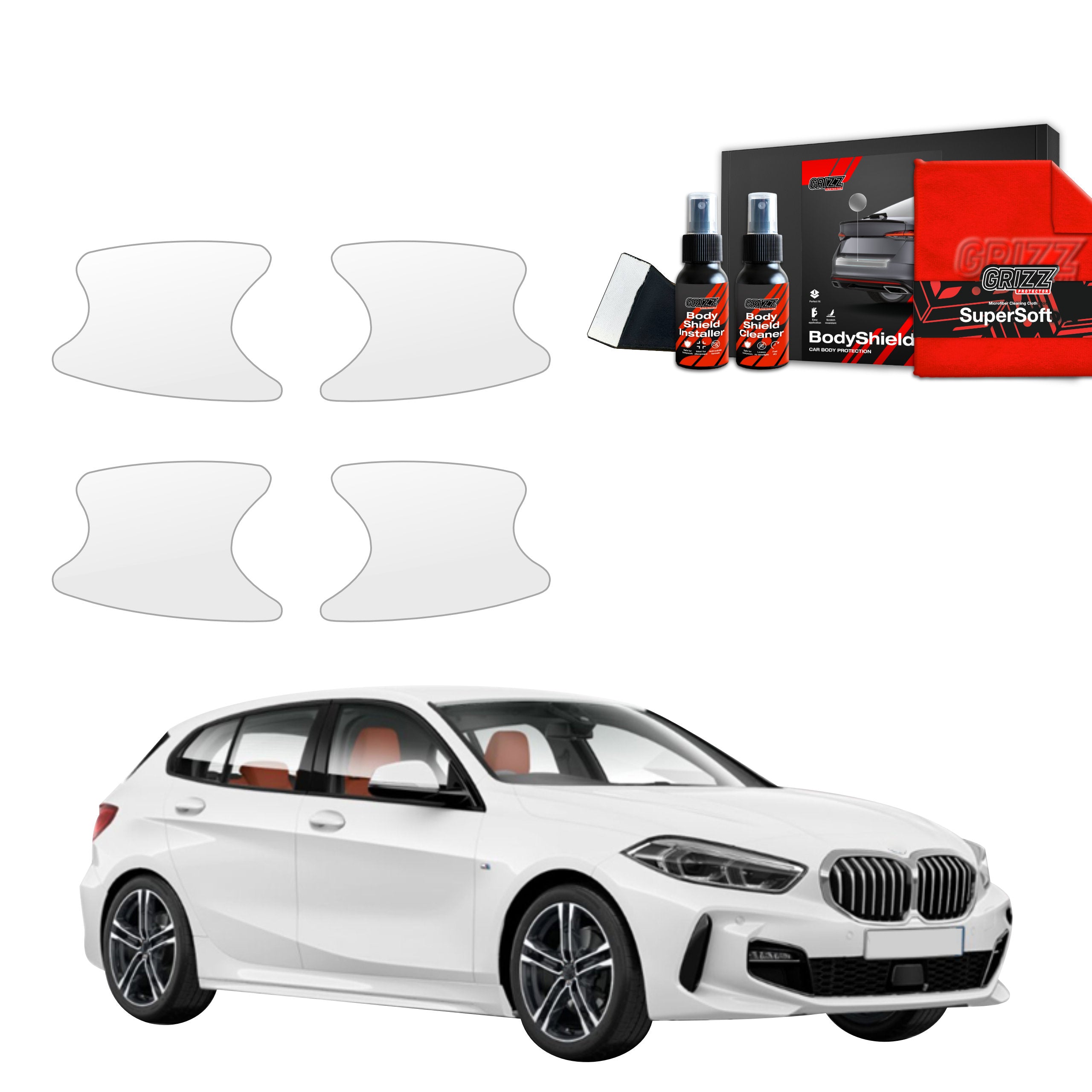 4in1 Schutzfolie Grizz Protector für Türgriffmulden - BMW 1 118i (2020-2026)