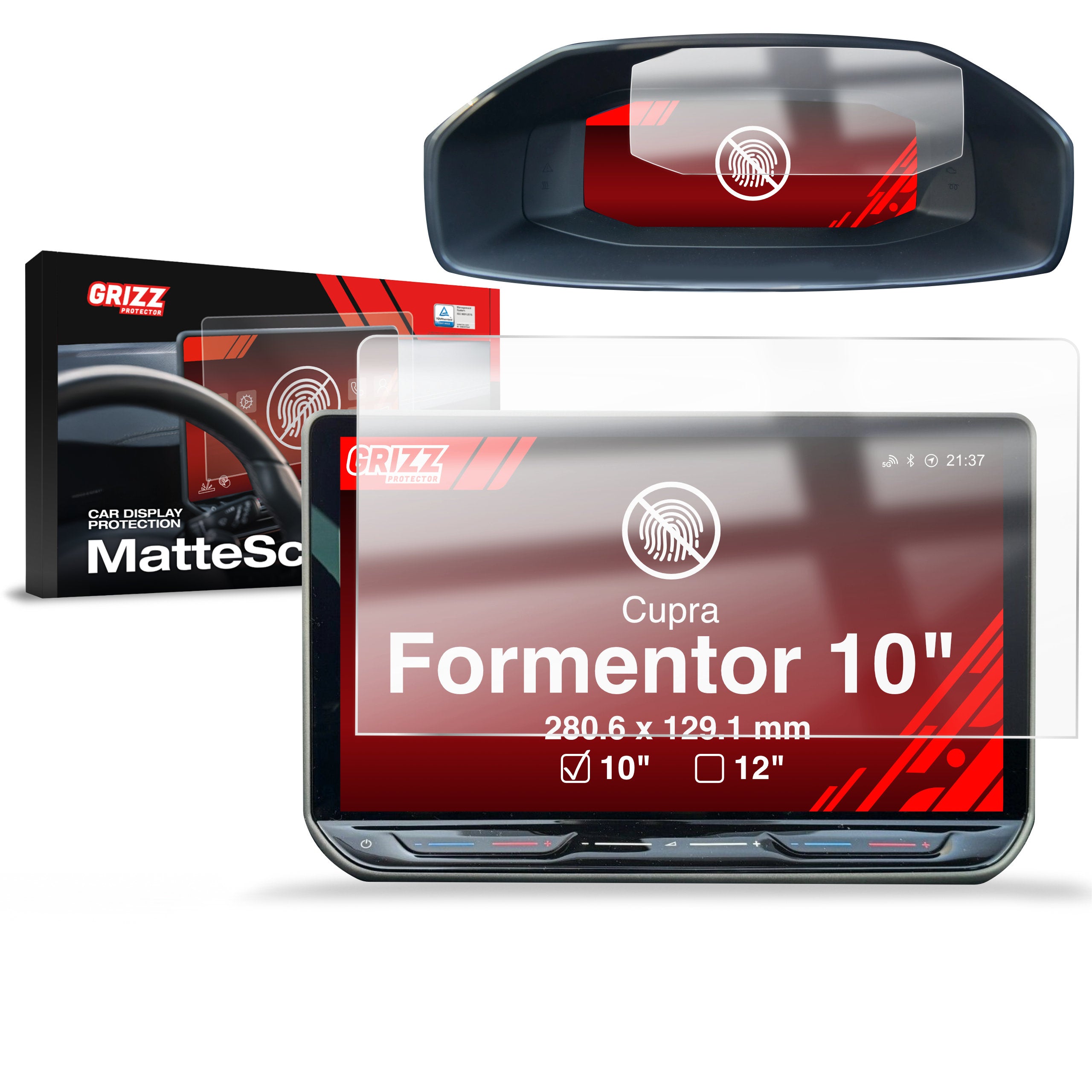 Matte Autodisplayfolie 2in1 für Cupra Formentor 10" (2020-2024), Grizz Protector