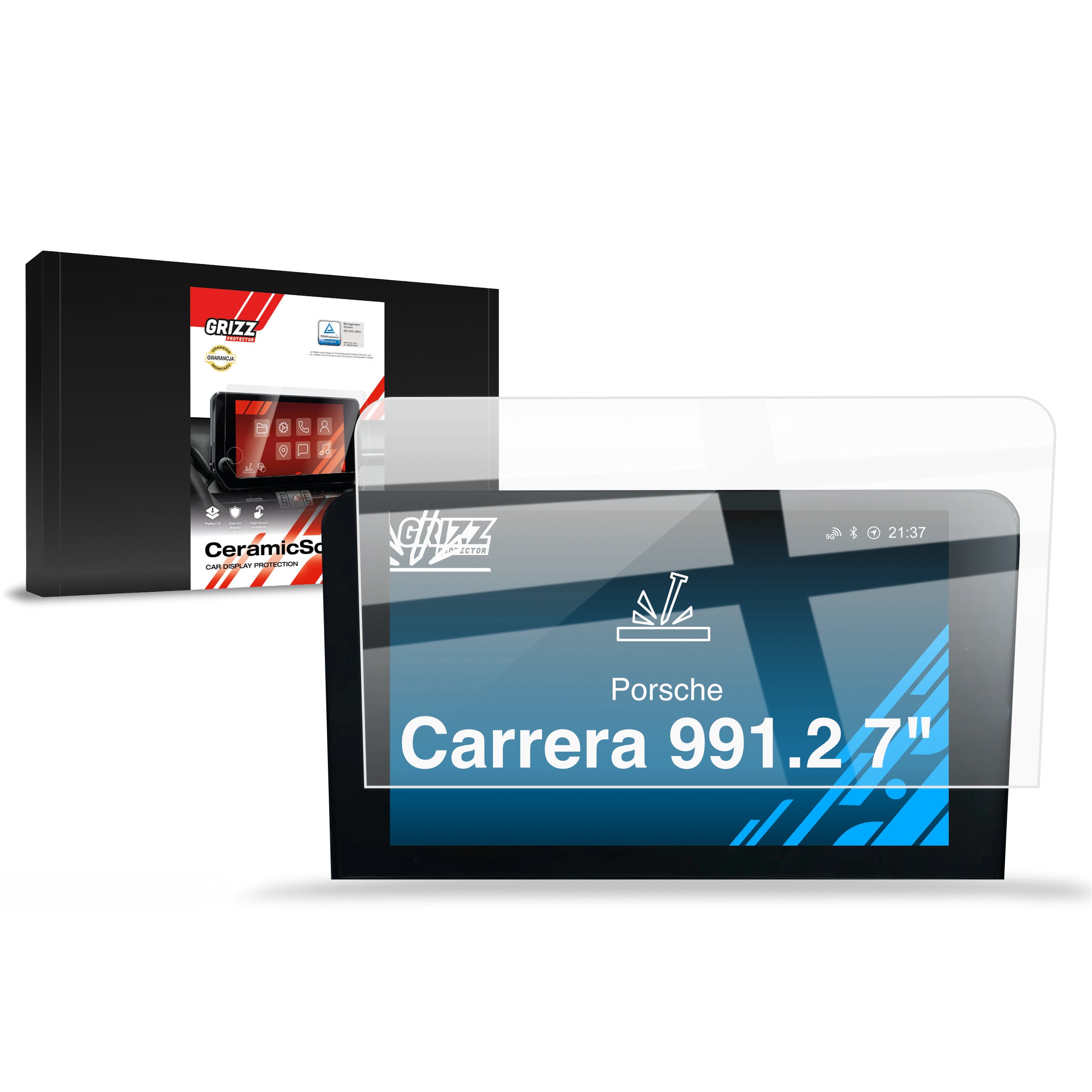 Keramische Autodisplayfolie für Porsche 911 Carrera 991.2 7" (2011-2019), Grizz Protector