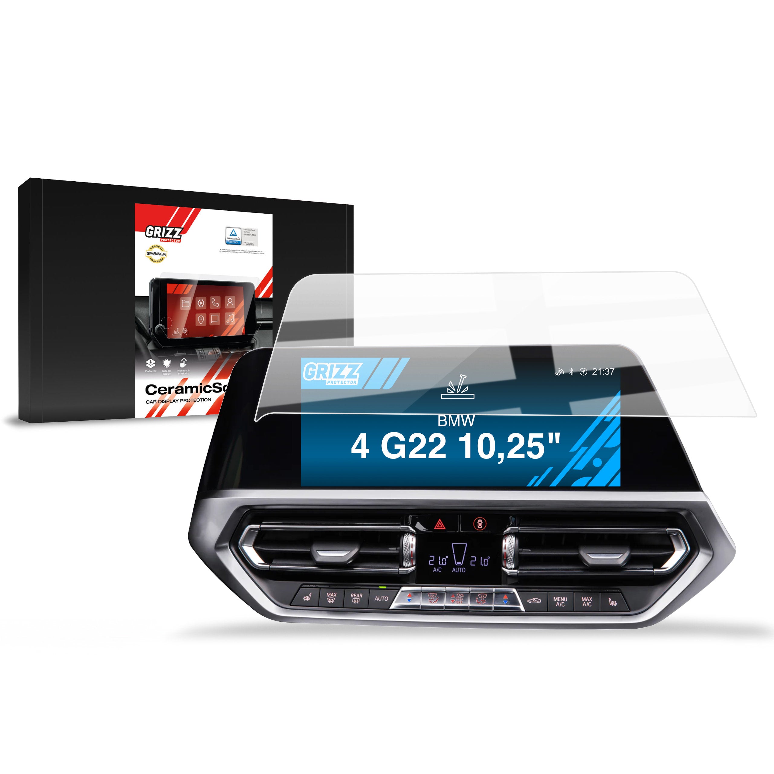 Keramische Autodisplayfolie für BMW 4 G22 10,25" (2020-2023), Grizz Protector