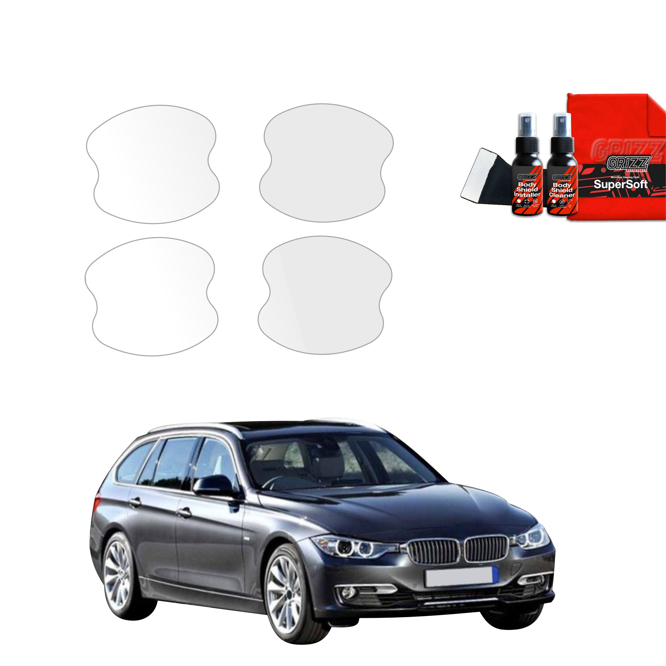 4in1 Schutzfolie Grizz Protector für Türgriffmulden - BMW 3 F31 Kombi Pre-LCI (2011-2015)
