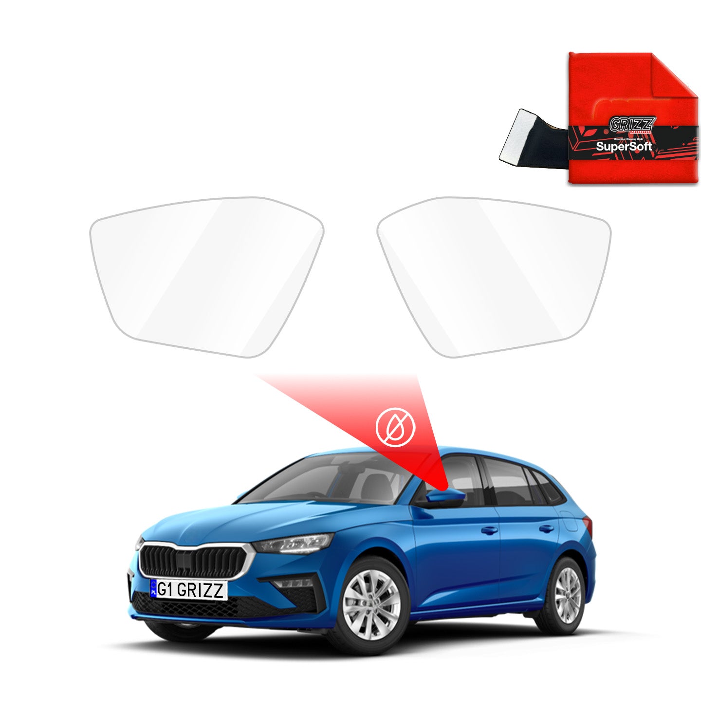 Regenschutzfolie Grizz Protector für Außenspiegel - Skoda Scala (2019-2023)