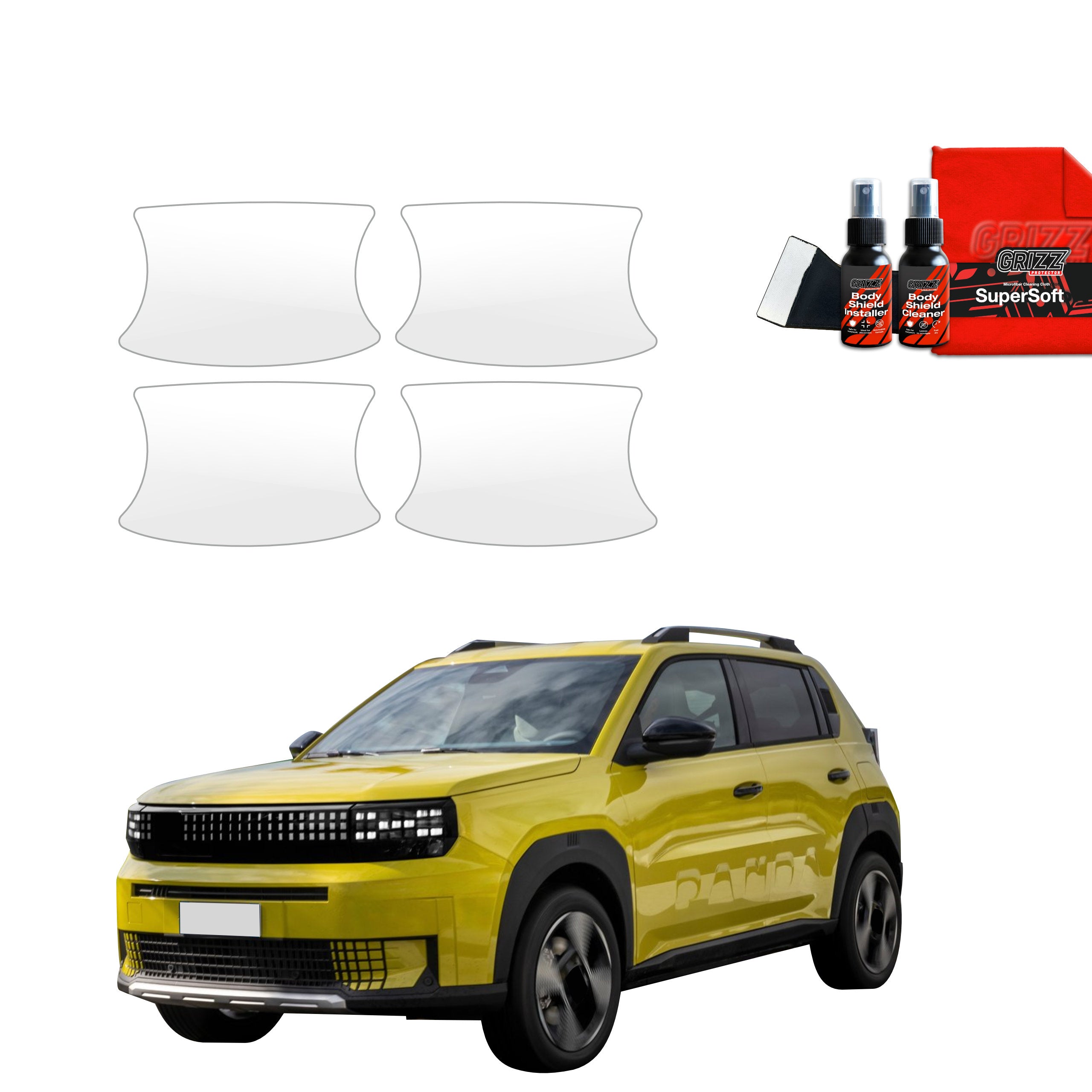 4in1 Schutzfolie Grizz Protector für Türgriffmulden - Fiat Grande Panda (2025-2026)