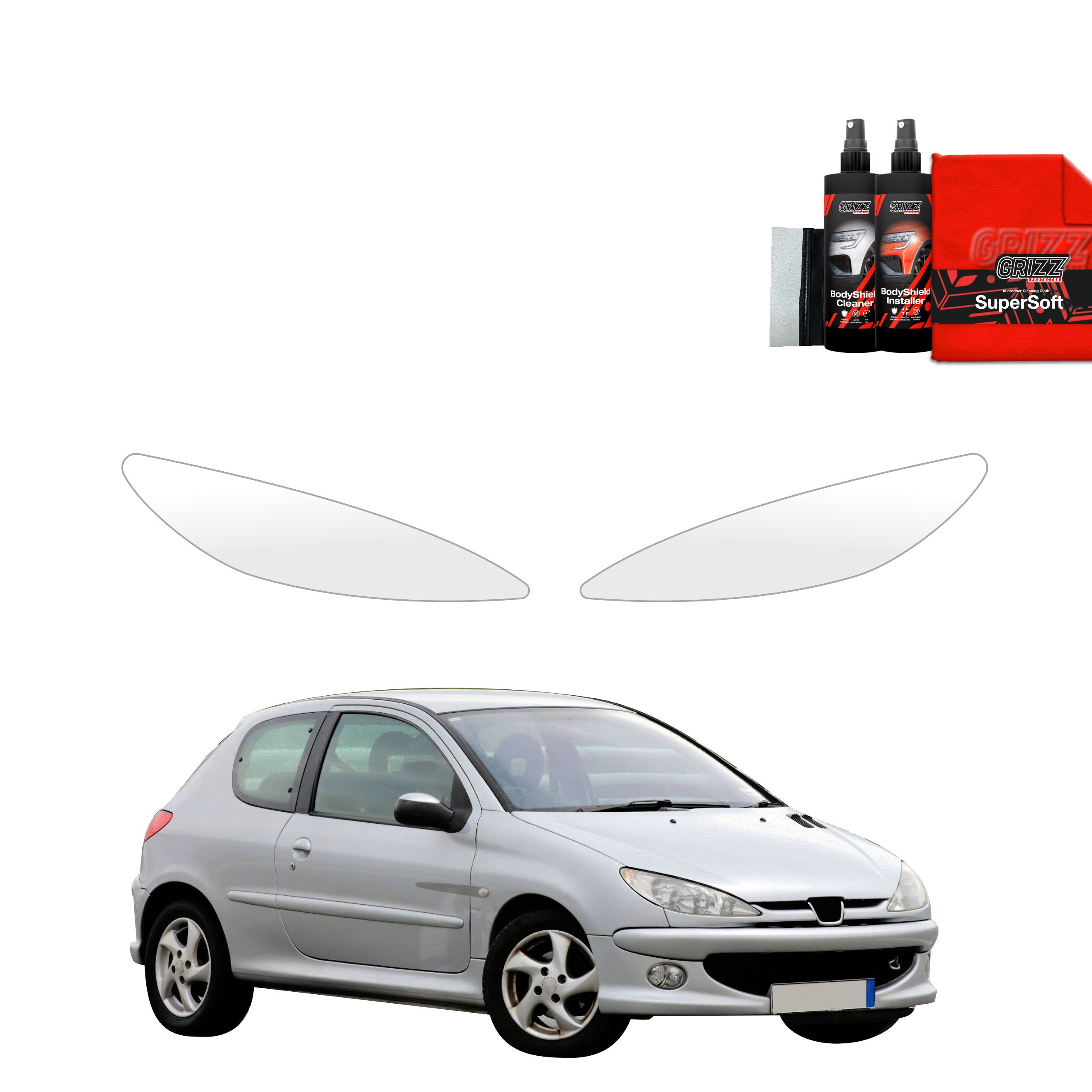 2in1 Schutzfolie Grizz Protector für Scheinwerfer - Peugeot 206 (1998-2009)