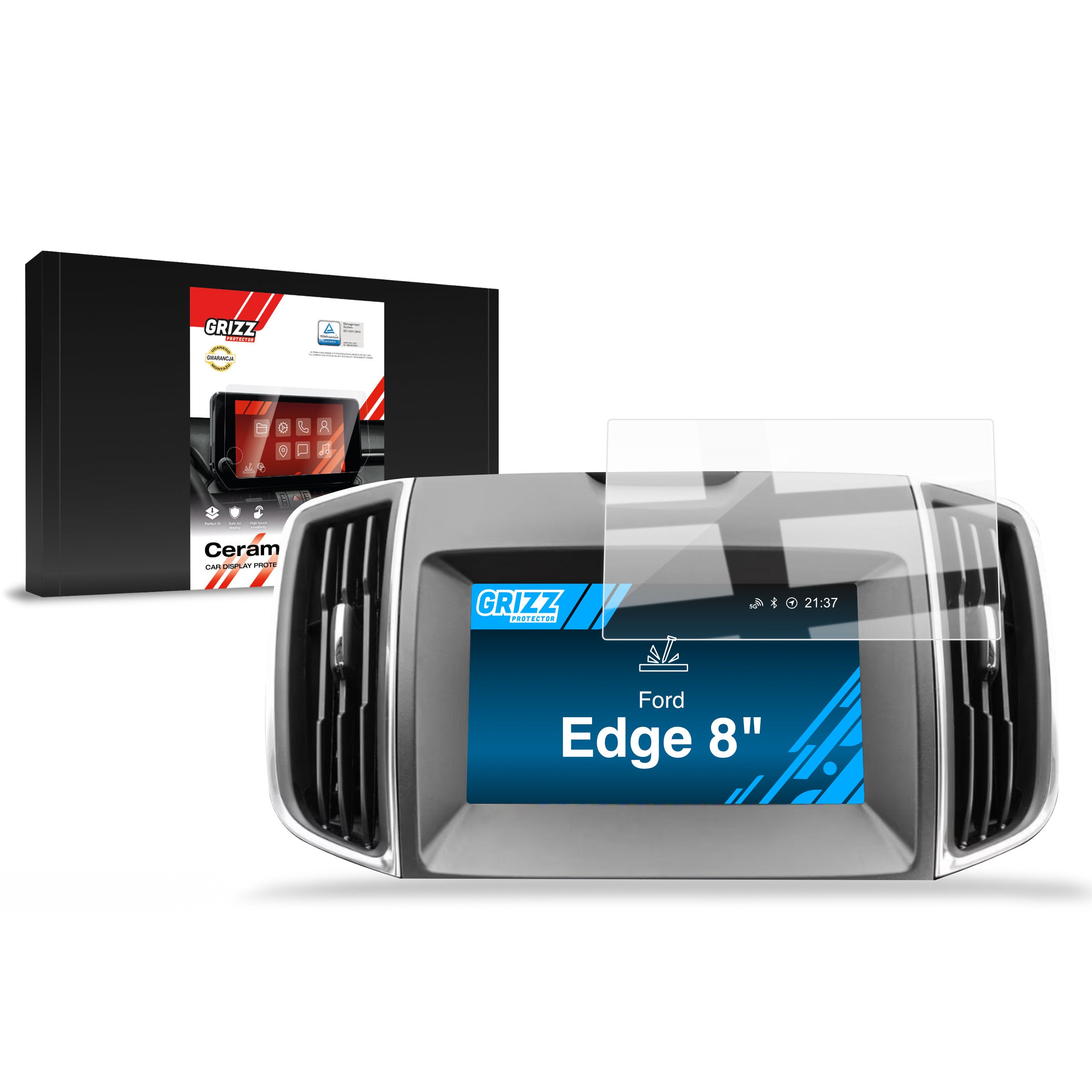 Keramische Autodisplayfolie für Ford Edge 8" (2014-2021), Grizz Protector