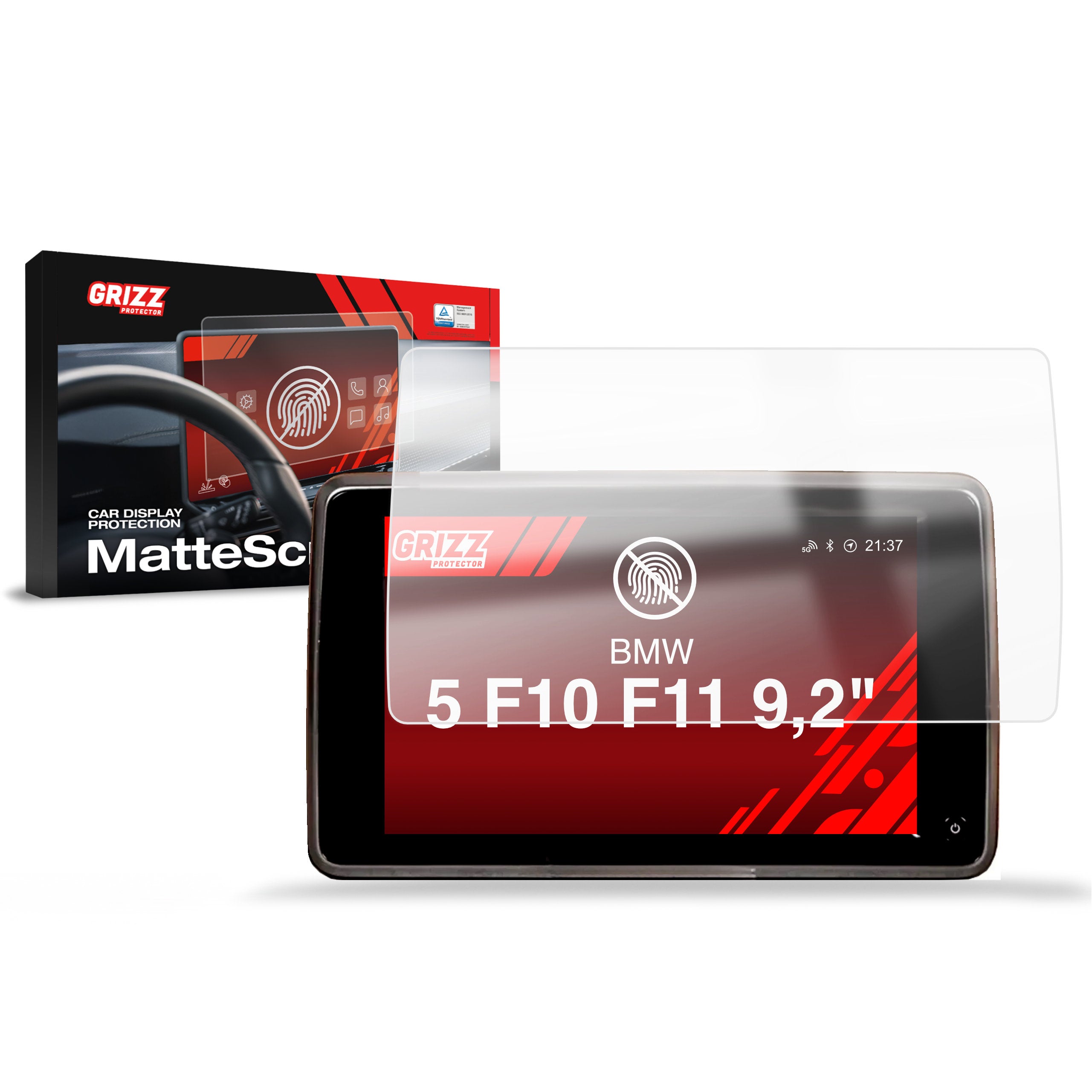 Matte Autodisplayfolie für BMW 5 F10 F11 RSE 9,2" (2013-2017), Grizz Protector