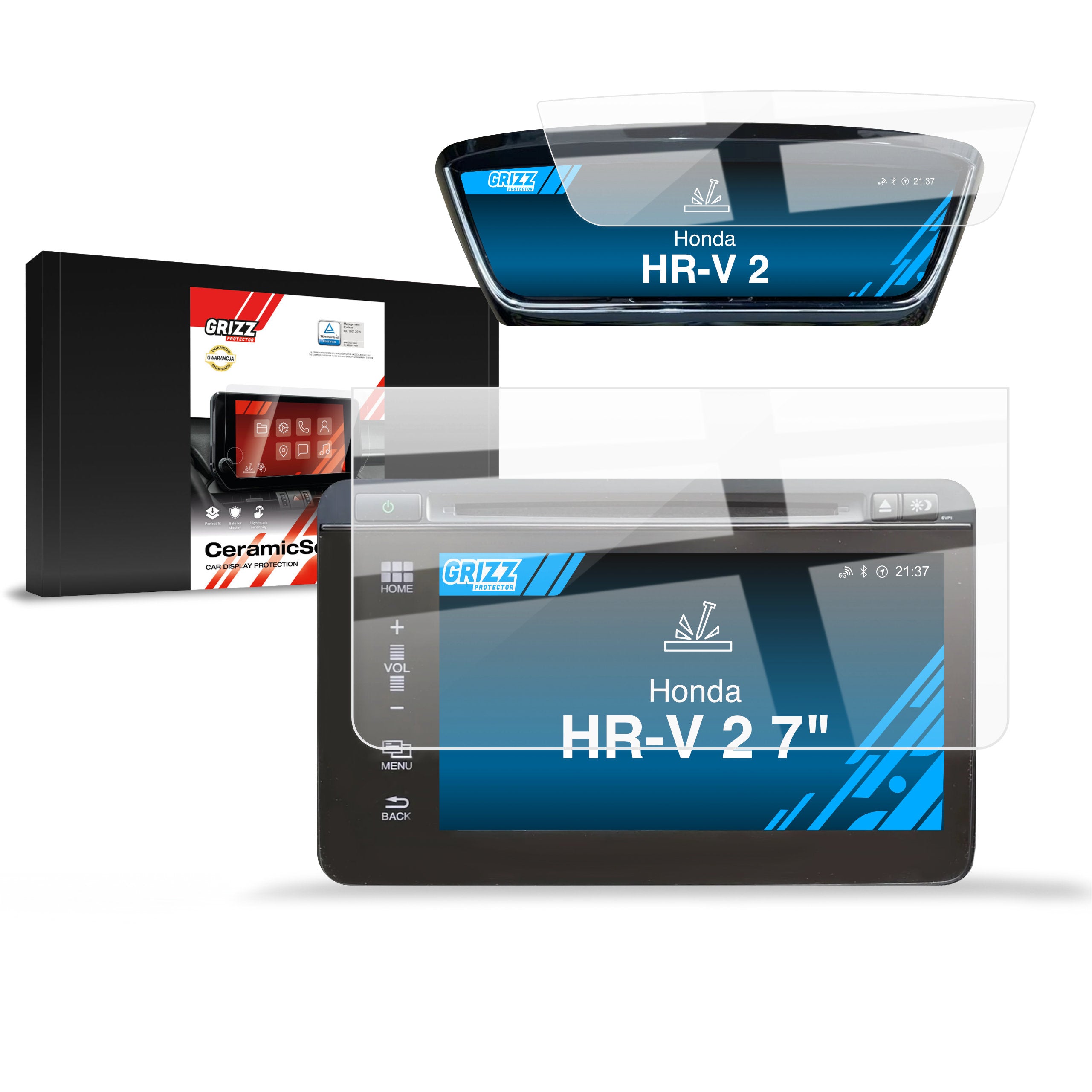 Keramische Autodisplayfolie 2in1 für Honda HR-V 2 (2015-2018), Grizz Protector