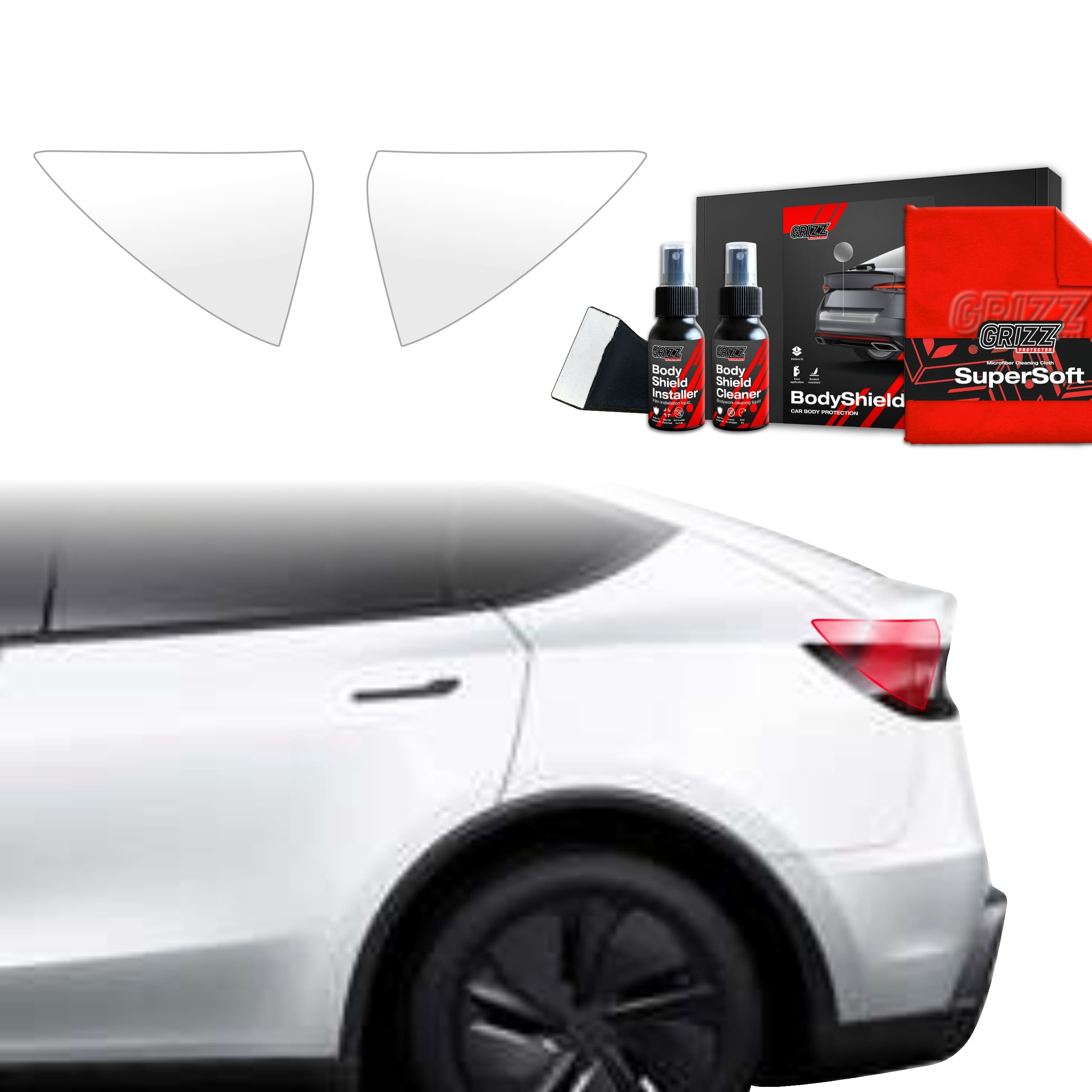 2in1 Schutzfolie Grizz Protector für Ladeanschlussabdeckung - Tesla Model Y Juniper (2024-2025)