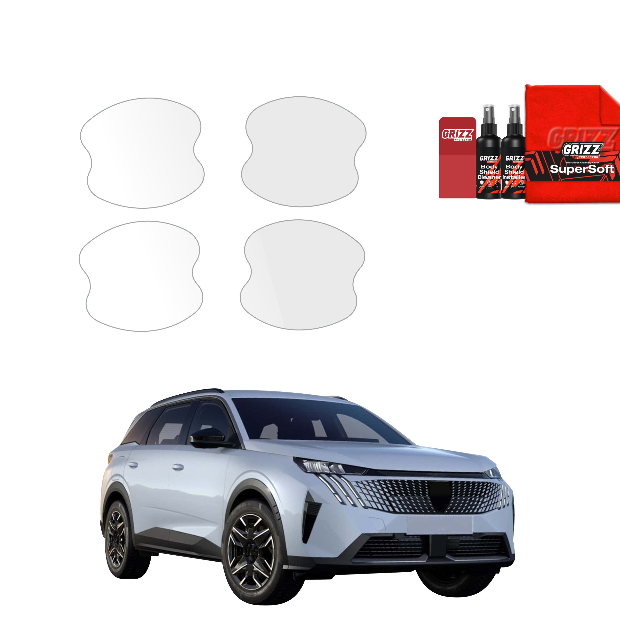 4in1 Schutzfolie Grizz Protector für Türgriffmulden - Peugeot 5008 (2025-2026)