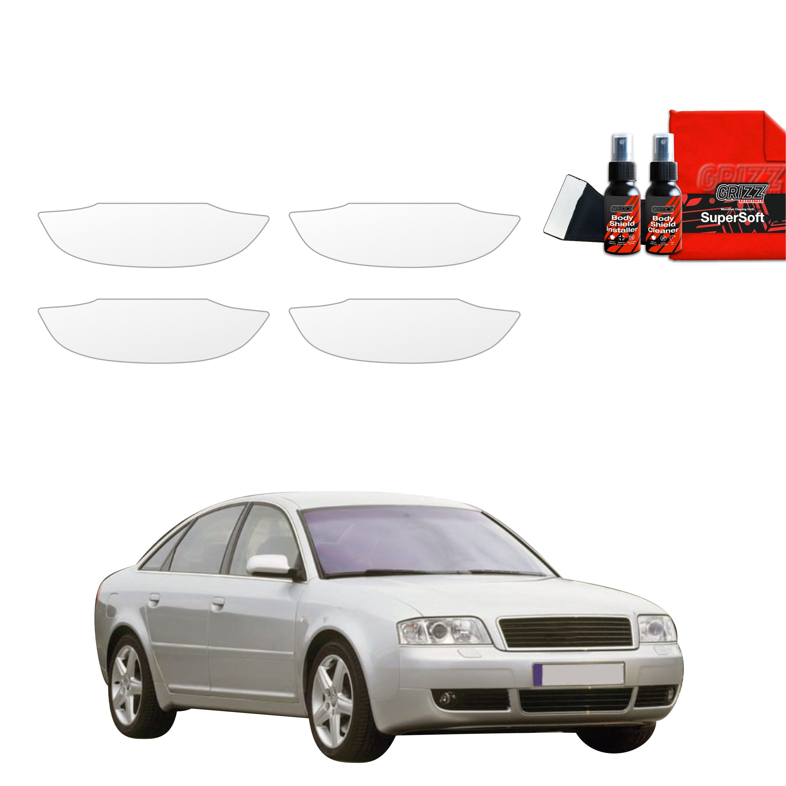 4in1 Schutzfolie Grizz Protector für Türgriffmulden - Audi A6 C5 Sedan (1997-2004)