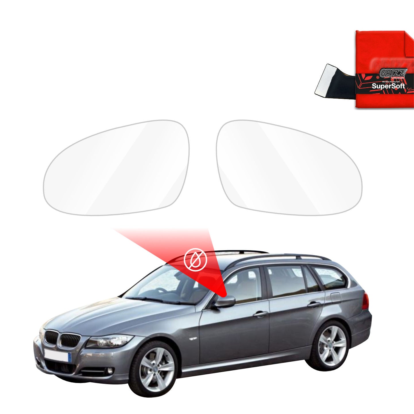 Regenschutzfolie Grizz Protector für Außenspiegel - BMW 3 E91 Kombi Pre-LCI (2004-2008)