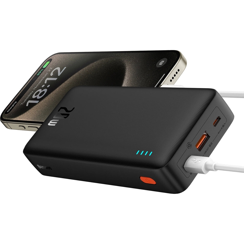 Powerbank Baseus Airpow 20000mAh 20W + Kabel, Schwarz