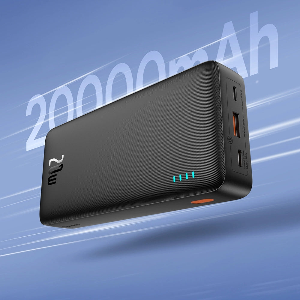 Powerbank Baseus Airpow 20000mAh 20W + Kabel, Schwarz