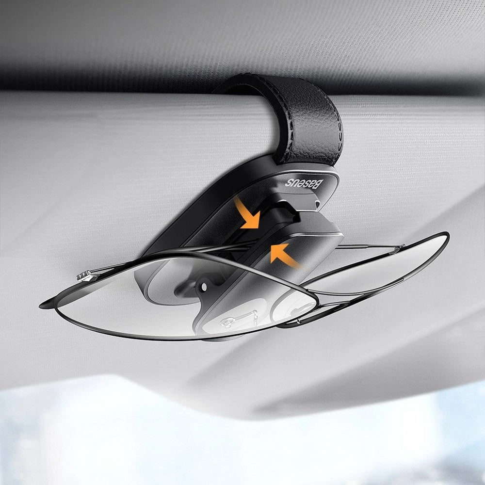 Autohalterung / Brillenclip Baseus Platinum Vehicle Eyewear Clip, Schwarz / Silbern