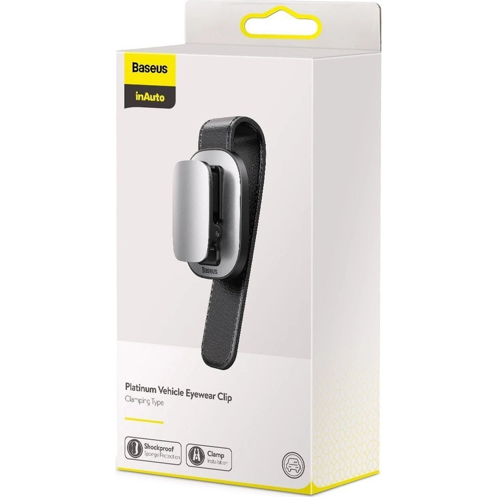 Autohalterung / Brillenclip Baseus Platinum Vehicle Eyewear Clip, Schwarz / Silbern