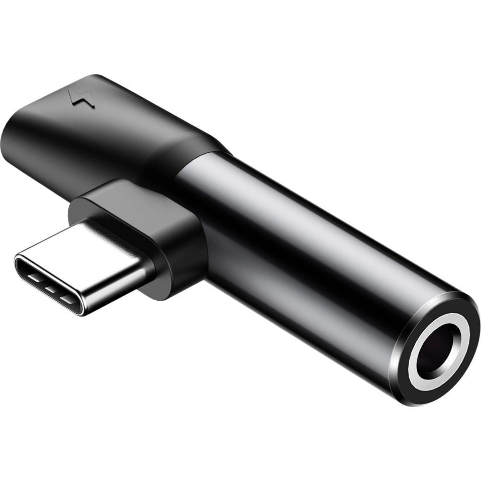Adapter audio USB-C zu 1x mini jack 3.5mm / 1x USB-C, Baseus Audio Converter L41, Schwarz