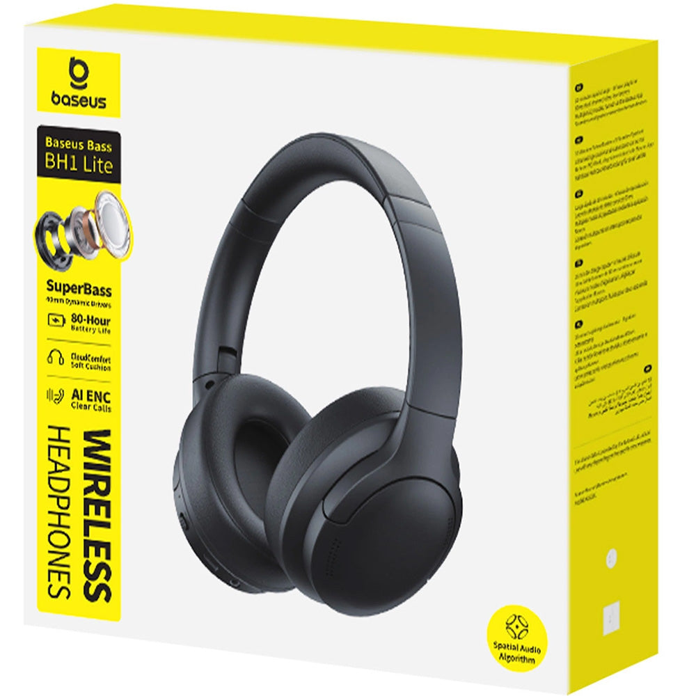 Kabellose Over-Ear-Kopfhörer, Bluetooth 6.0, Baseus Bass BH1 Lite, Schwarz