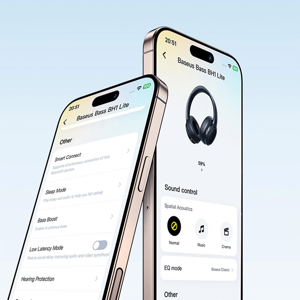 Kabellose Over-Ear-Kopfhörer, Bluetooth 6.0, Baseus Bass BH1 Lite, Schwarz
