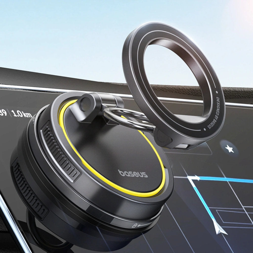 Magnetische Handy-Halterung mit MagSafe für Windschutzscheibe / Armaturenbrett, Baseus PrimeTrip VC2 Flex, Schwarz