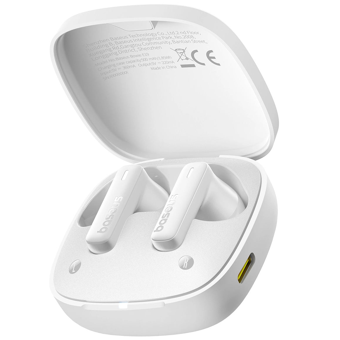Kabellose In-Ear-Kopfhörer, Baseus TWS IPX5 Bowie E19, Weiß