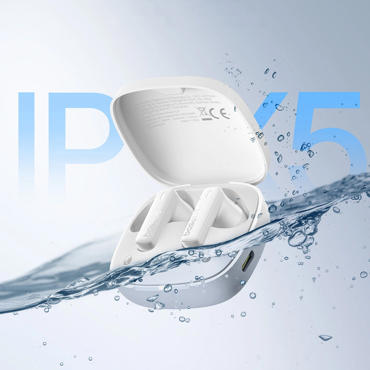Kabellose In-Ear-Kopfhörer, Baseus TWS IPX5 Bowie E19, Weiß