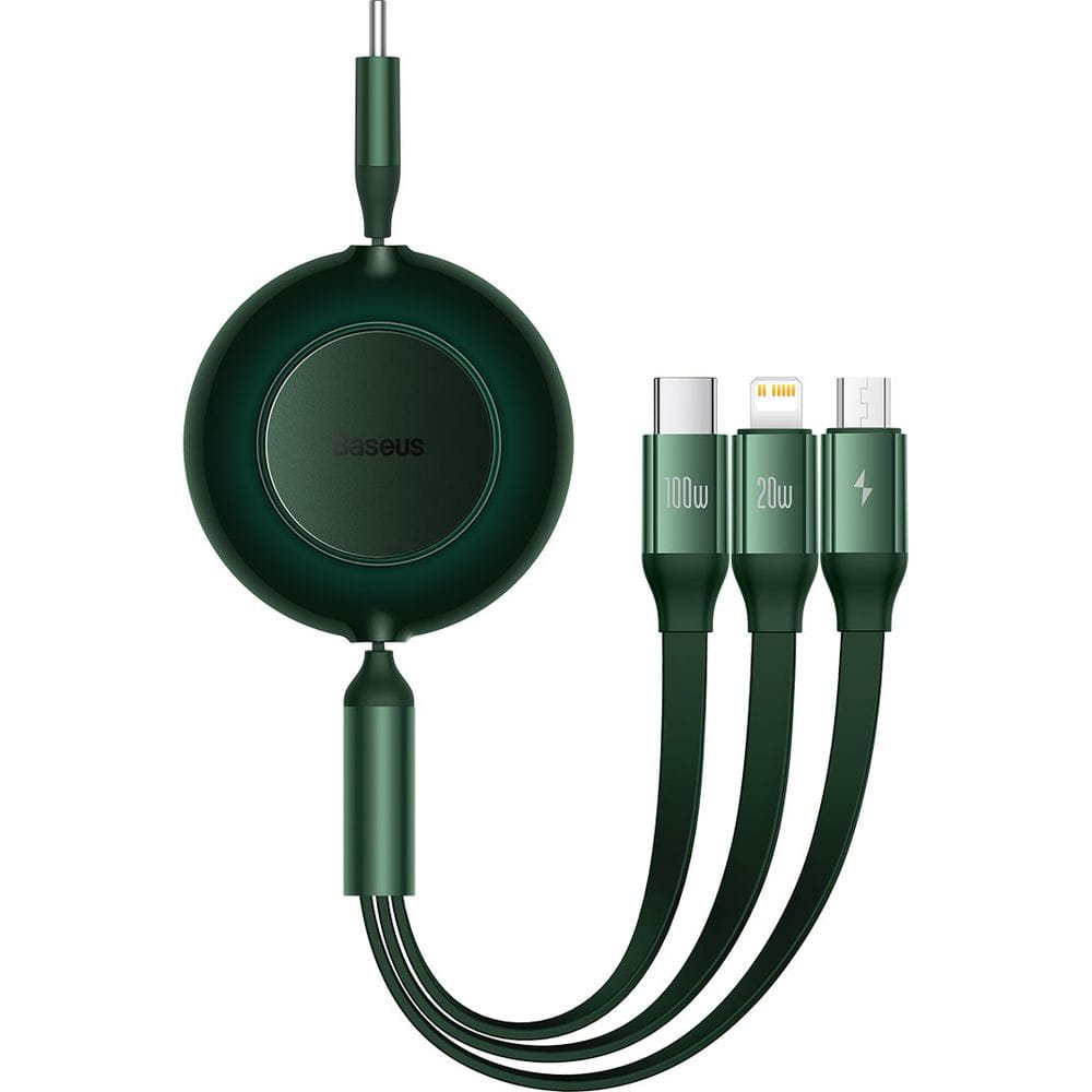 Kabel Baseus Bright Mirror 2 USB-C für Lightning / USB-C / MicroUSB 1,1 m, 10W, Grün