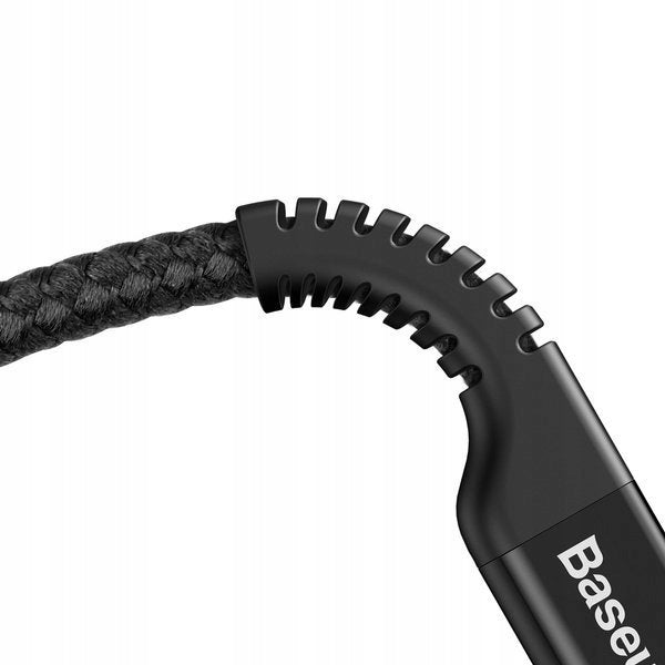 Spiralkabel Baseus USB-A auf Lightning, 1 m, 2 A, 480 Mbit/s, Schwarz