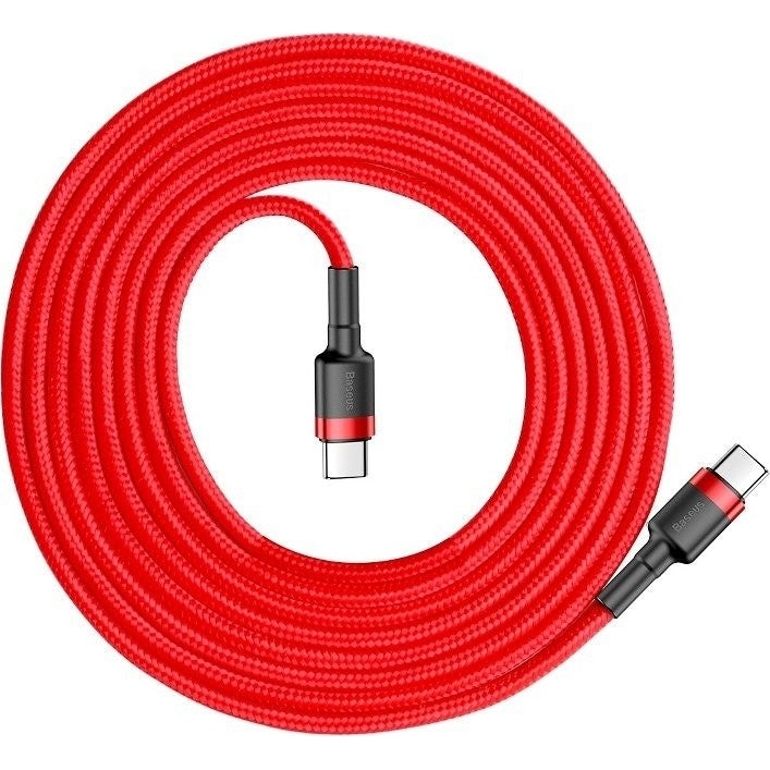 Kabel Baseus Cafule 60W 3A USB-C für USB-C 1m, Rot-Schwarz