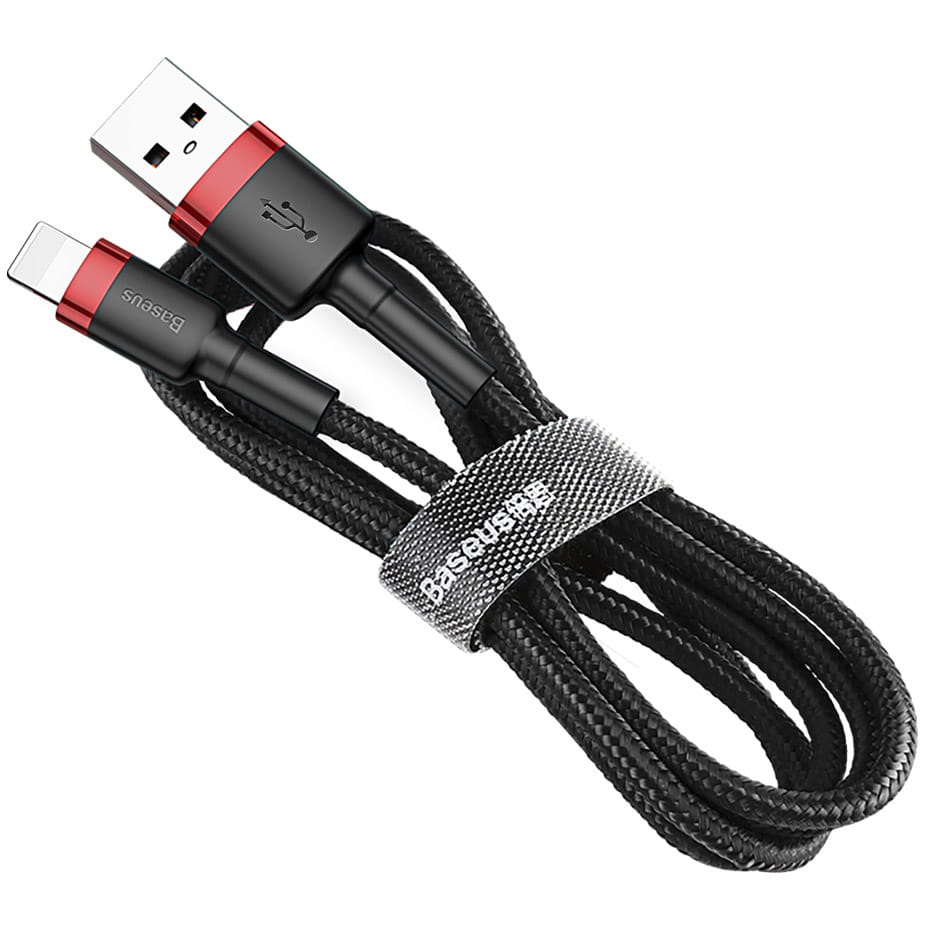 Kabel Baseus Cafule 1.5A USB-A für Lightning 2m, Schwarz-Rot