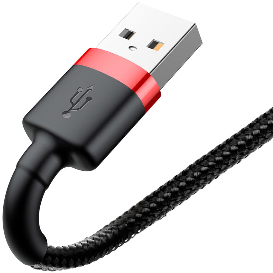 Kabel Baseus Cafule 1.5A USB-A für Lightning 2m, Schwarz-Rot