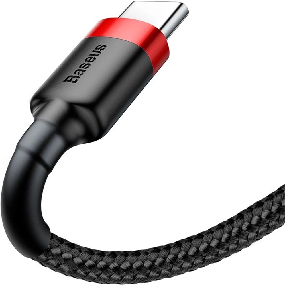 Kabel USB-A zu USB-C, 2A, 3m, Baseus Cafule, Schwarz-Rot