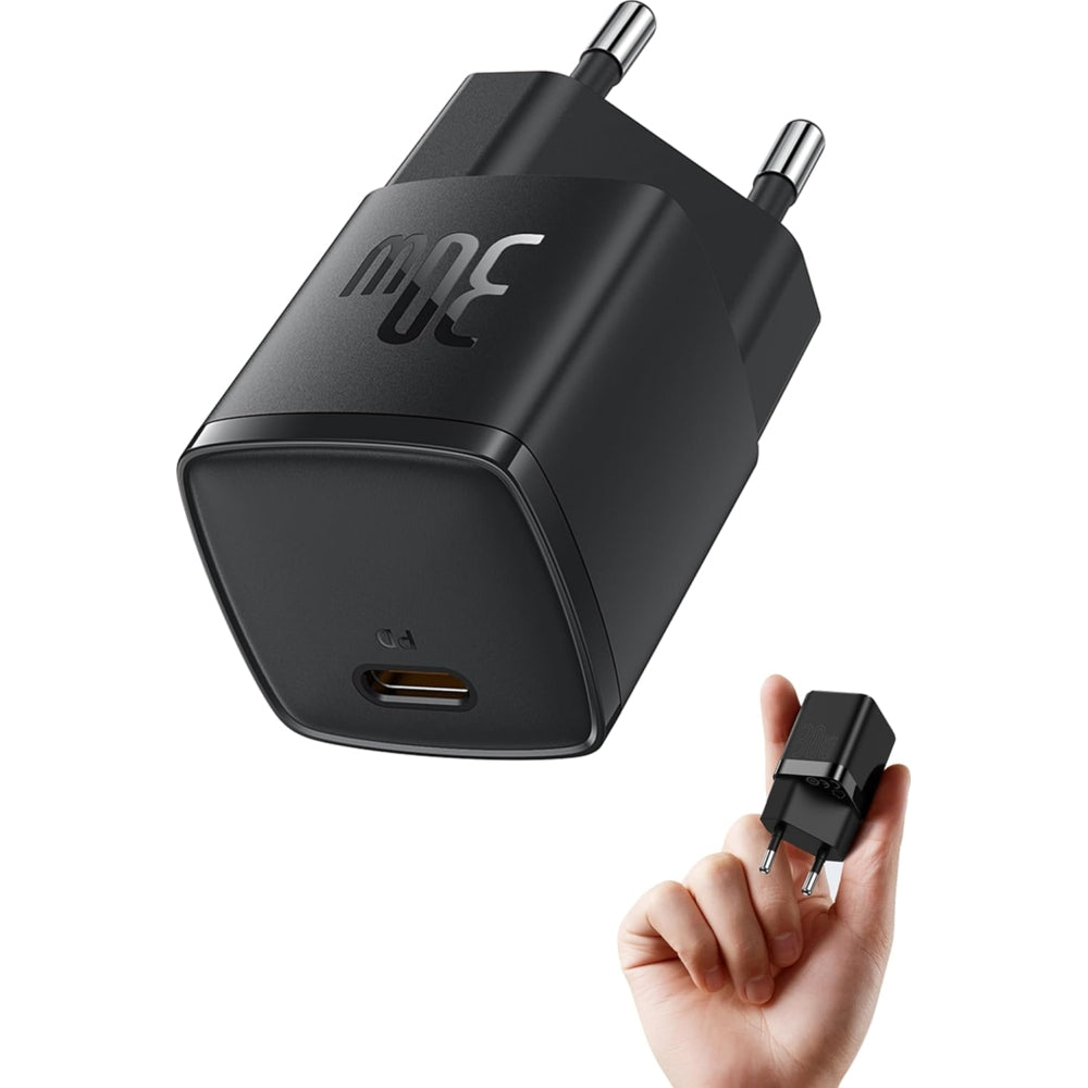 Wandladegerät Baseus Cube Pro GaN3 PD USB-C, 30W, Schwarz