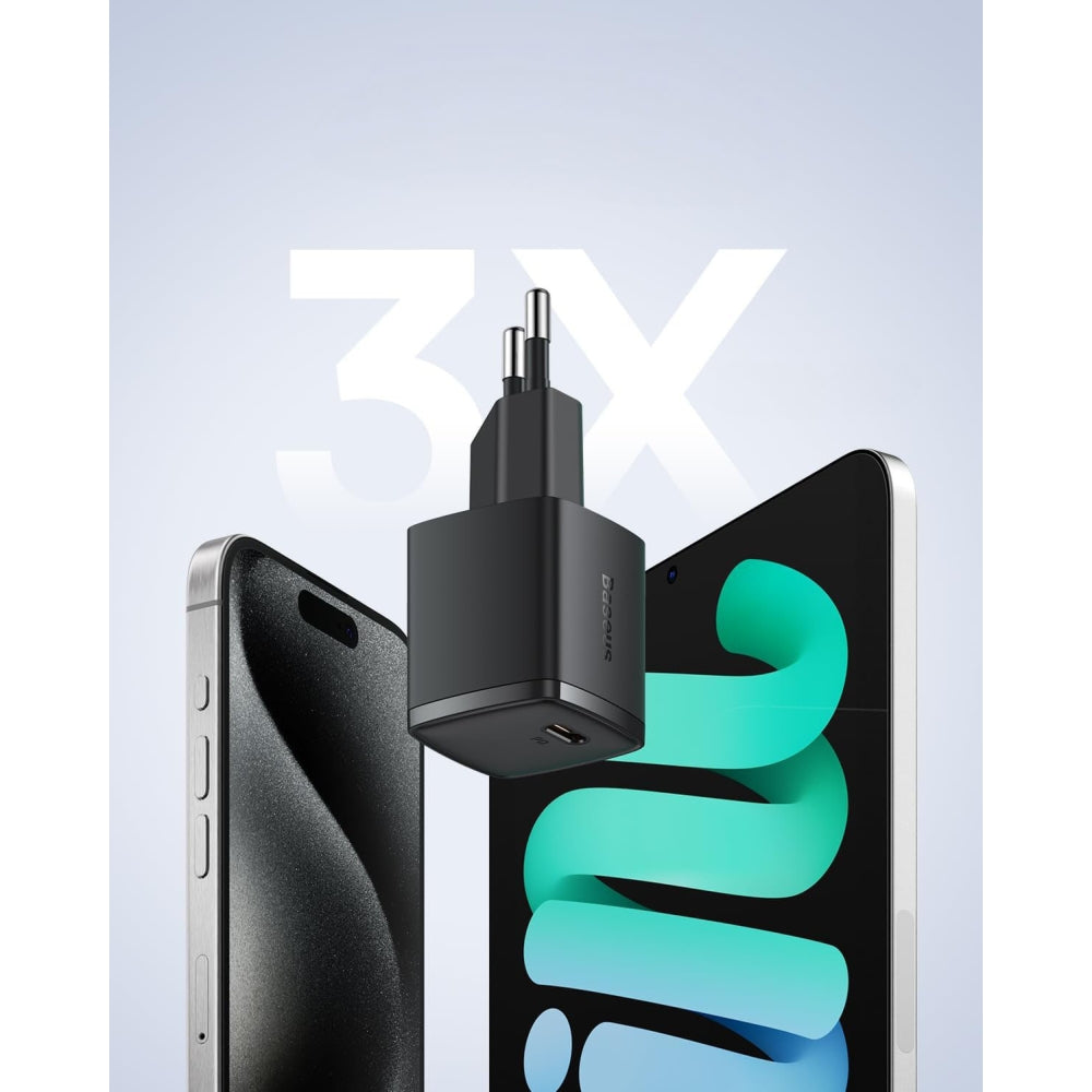 Wandladegerät Baseus Cube Pro GaN3 PD USB-C, 30W, Schwarz