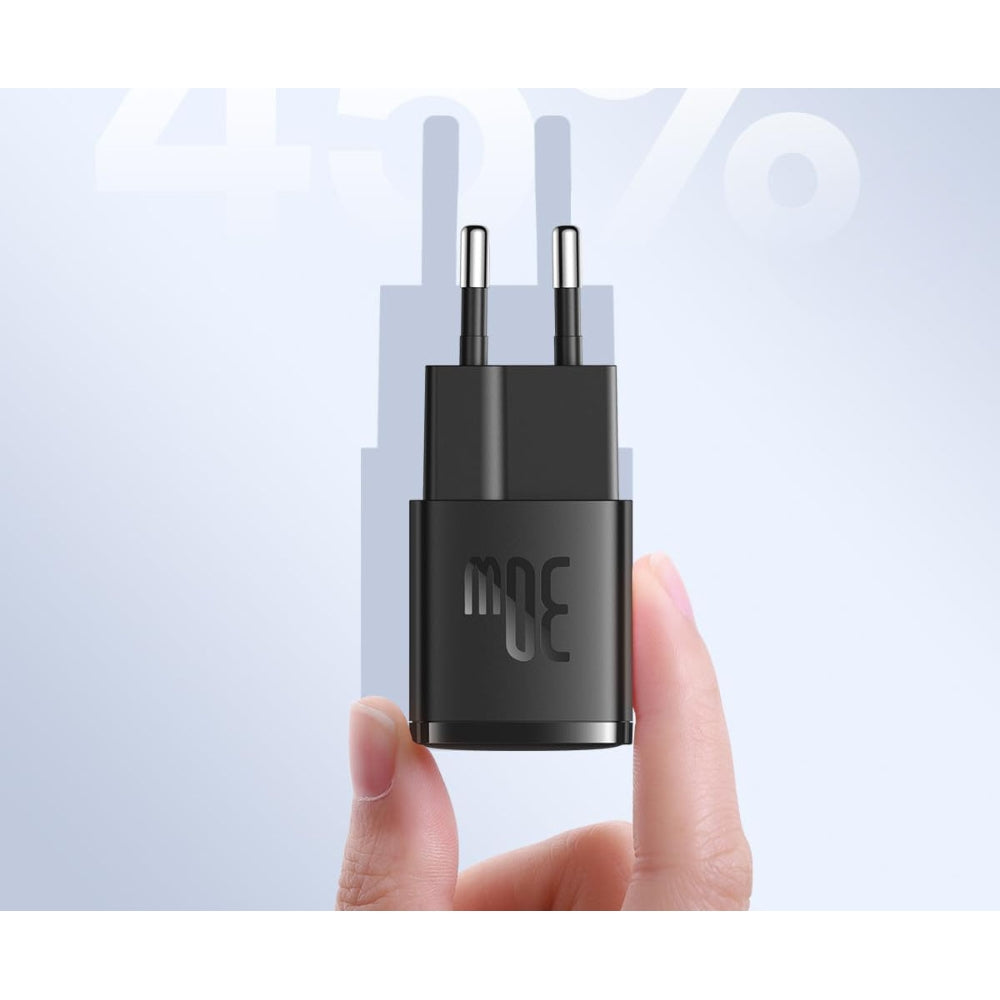 Wandladegerät Baseus Cube Pro GaN3 PD USB-C, 30W, Schwarz