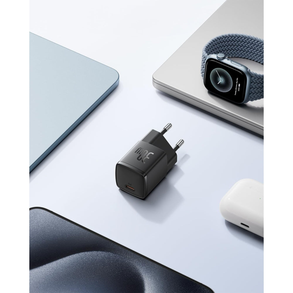 Wandladegerät Baseus Cube Pro GaN3 PD USB-C, 30W, Schwarz