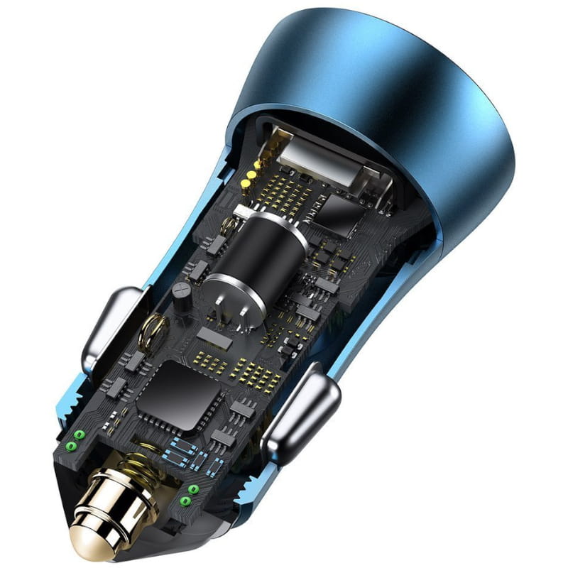 Autoladegerät Baseus Golden Contactor Pro 1x USB-A, 1x USB-C, PD 3.0, QC 4.0, 40W, Blau