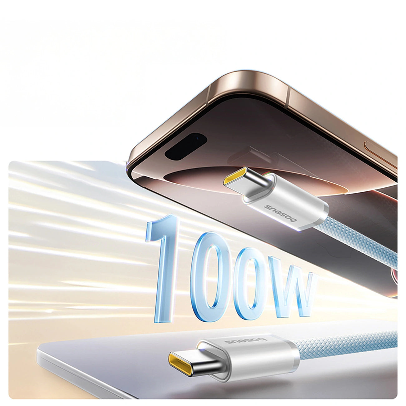 Magnetkabel, Baseus Dynamic 4 Pro USB-C - USB-C, 100W PD, 1 m, Blau