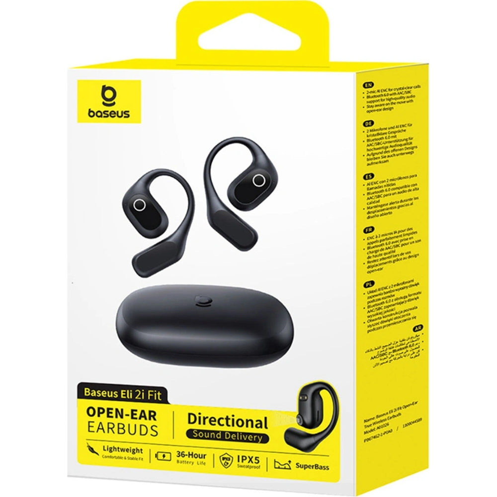 Baseus Eli 2i Fit Open Ear drahtloser In-Ear-Kopfhörer, Schwarz