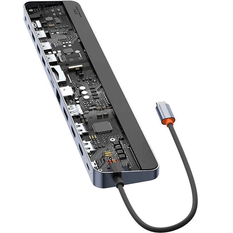 Hub-Adapter Baseus EliteJoy Gen2 12W1, USB-C, Grau
