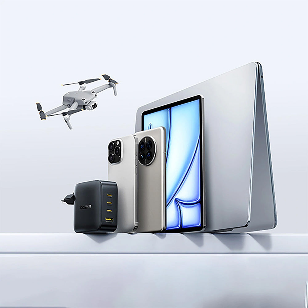 Netzladegerät 140W, 1x USB-A, 3x USB-C, GaN, Baseus EnerFill FH11, Schwarz