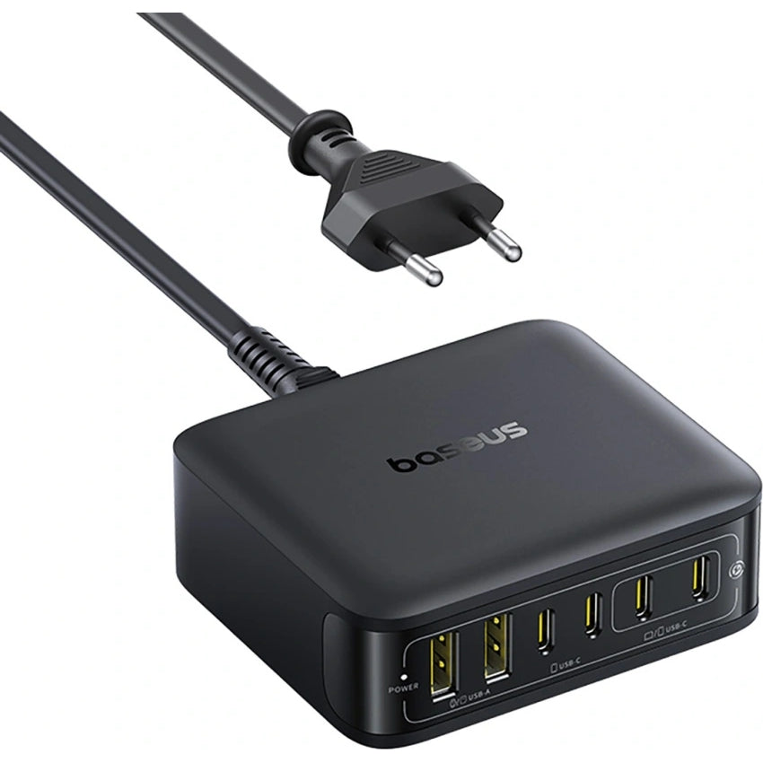 GaN-Ladestation, Tischladegerät 120 W, 4x USB-C / 2x USB-A, Baseus EnerFill FH21, Schwarz