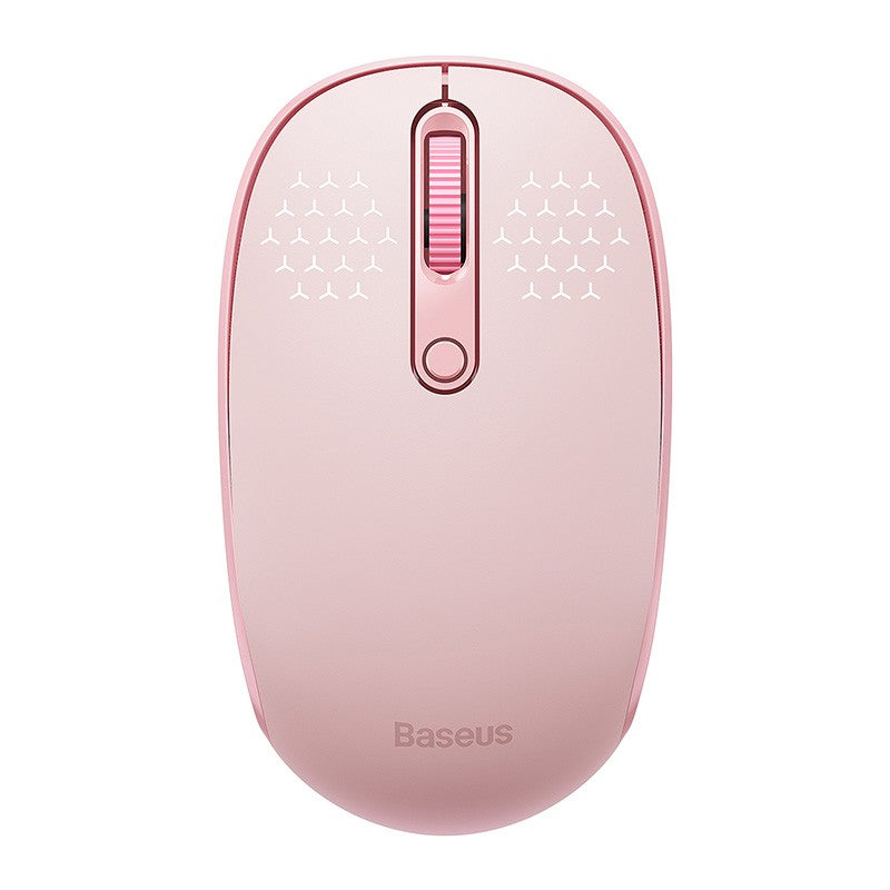 Ergonomische kabellose Maus, Baseus F01B, Tri-Mode Wireless Mouse, Bluetooth 5.0 / 3.0, 2.4 GHz (USB) 1600 DPI, Rosa
