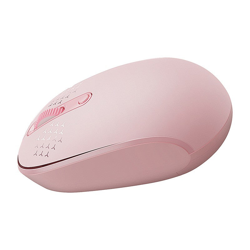 Ergonomische kabellose Maus, Baseus F01B, Tri-Mode Wireless Mouse, Bluetooth 5.0 / 3.0, 2.4 GHz (USB) 1600 DPI, Rosa