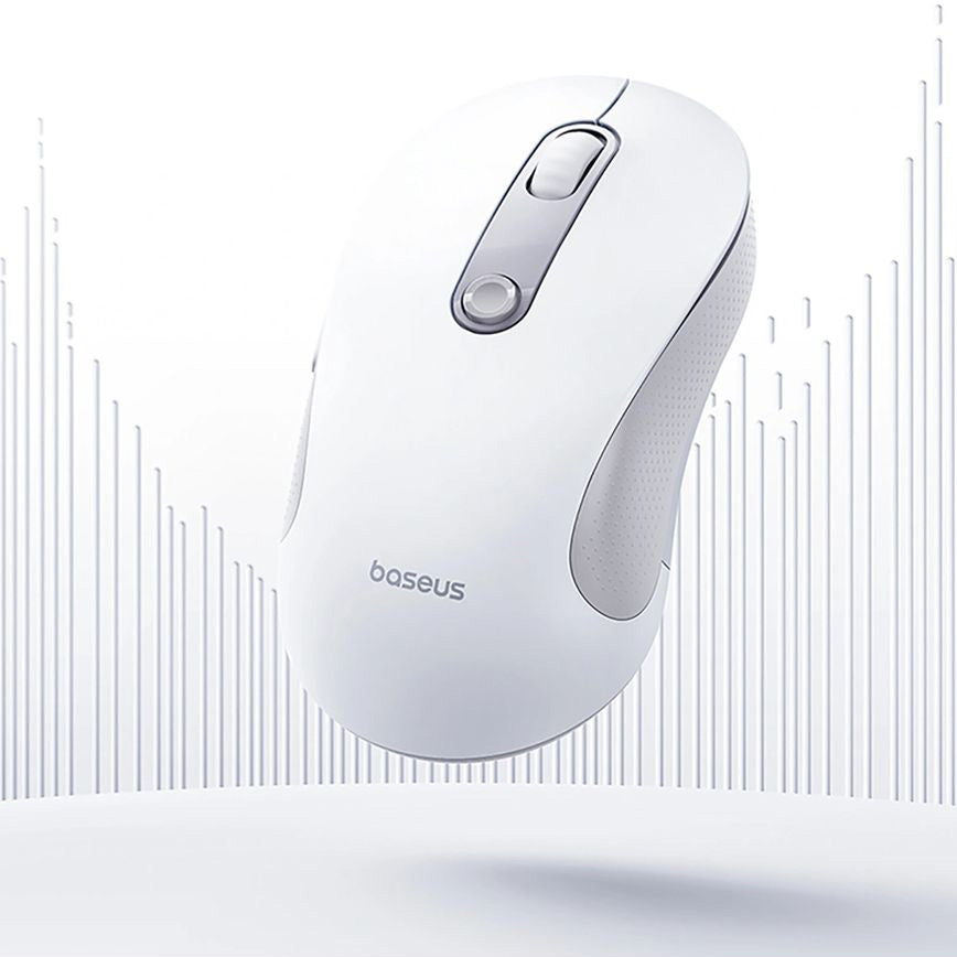 Ergonomische kabellose Maus, Baseus F02, USB 2.4GHz, 1600 DPI, Weiß-Grau
