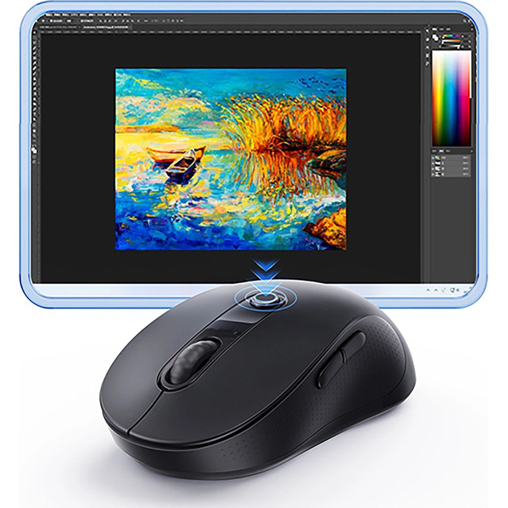 Ergonomische kabellose Maus, Baseus F02, Bluetooth 5.3, 1600 DPI, Schwarz