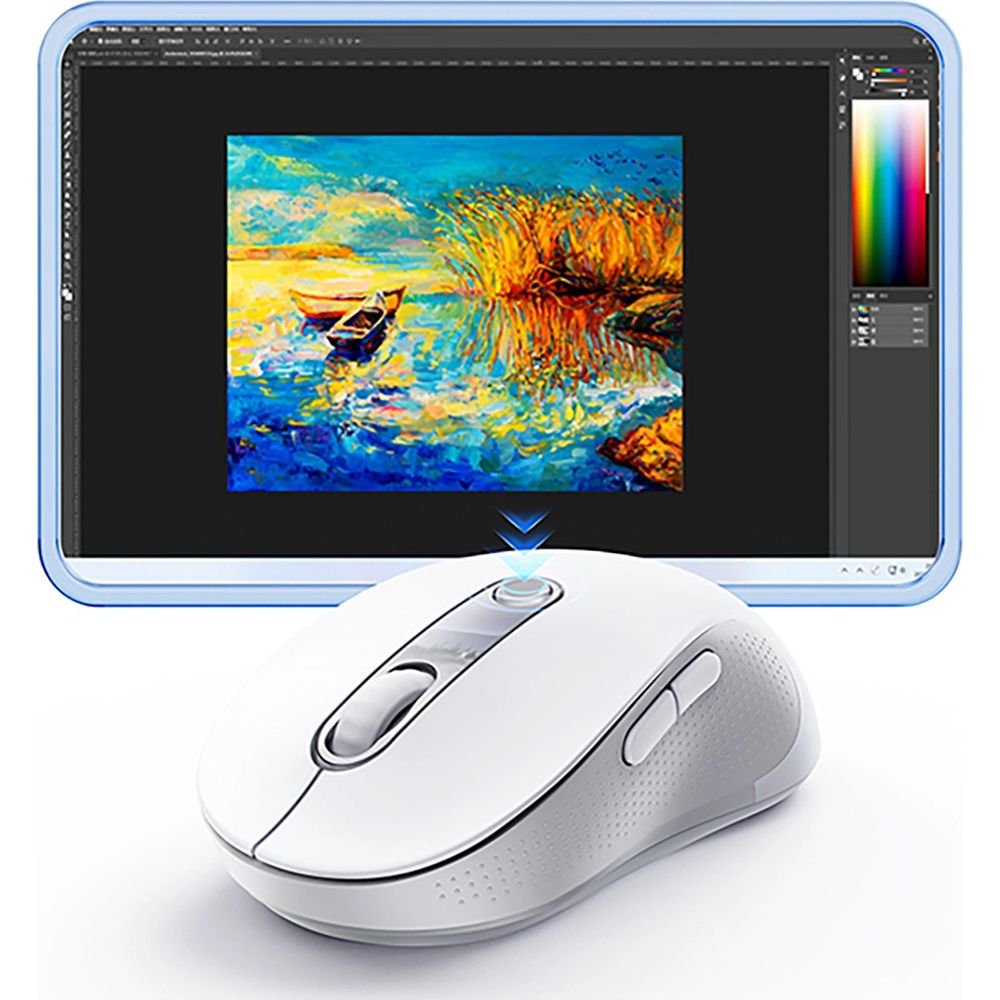 Ergonomische kabellose Maus, Baseus F02, Bluetooth 5.3, 1600 DPI, Weiß-Grau
