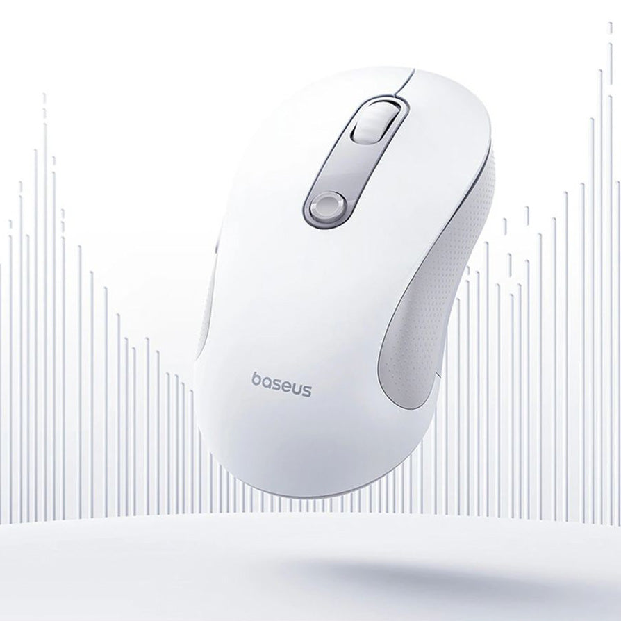Ergonomische kabellose Maus, Baseus F02, Bluetooth 5.3, 1600 DPI, Weiß-Grau