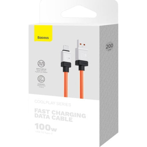 Kabel Baseus CoolPlay USB-A für USB-C 100W 2m, Orange