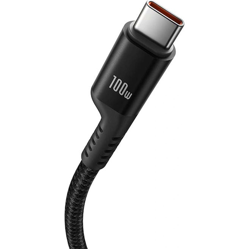 Spiralkabel USB-C auf USB-C, Baseus Fish-Eye, PD 100W, 480 Mbps, 1 m, Schwarz