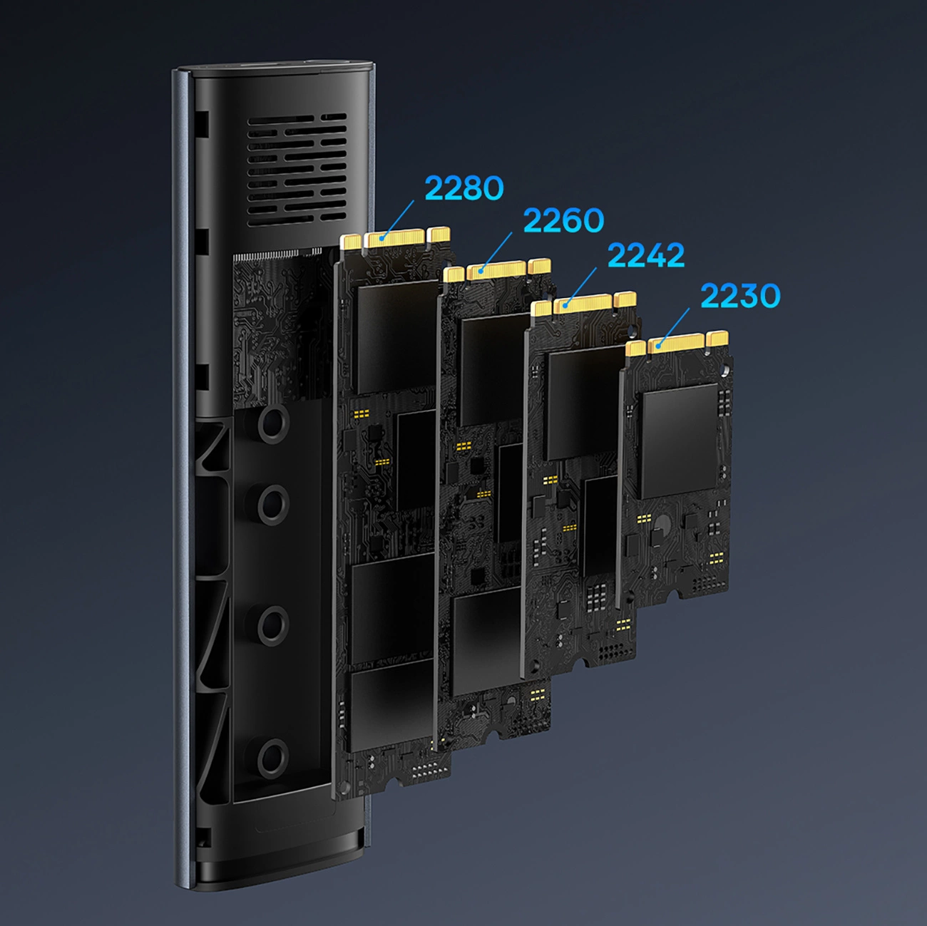 M.2 NVMe-Laufwerksschacht / Festplattengehäuse, Baseus FlyJoy SSD-Gehäuse, 10Gbps, grau